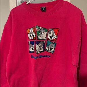 Vintage Bugs Bunny Warner Bros Studio Store Red Sweatshirt Small 90s